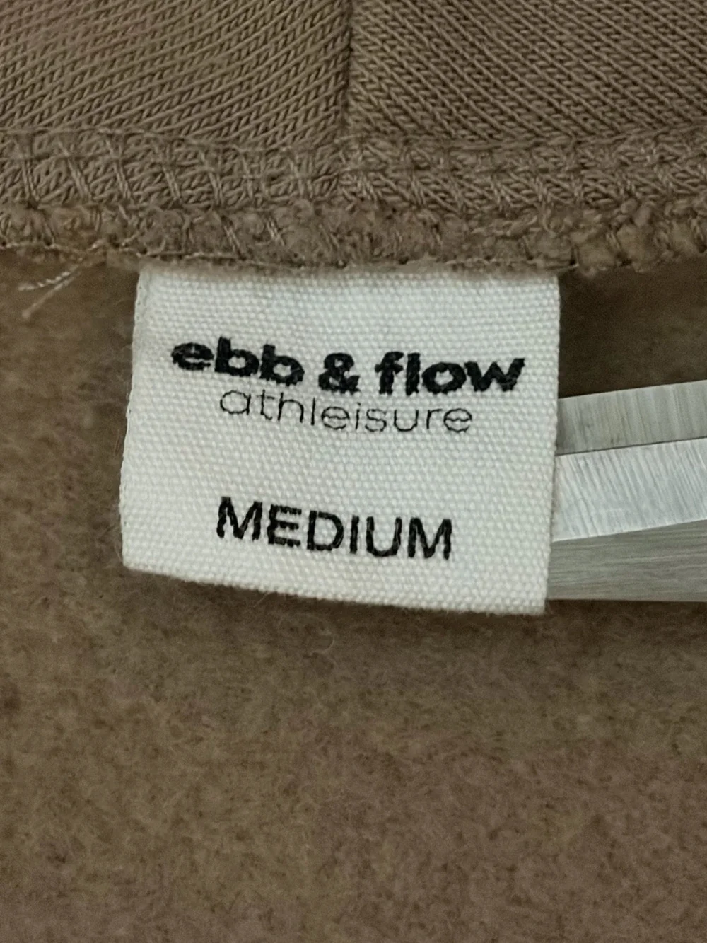 Ebb & Flow Womens Athleisure Pullover Quarter Zip Cropped Brown Sweater Size Med
